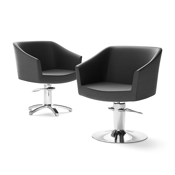 Hovedbilde GALA Frisørstol med RONDA rund fot Farge 008 Sort